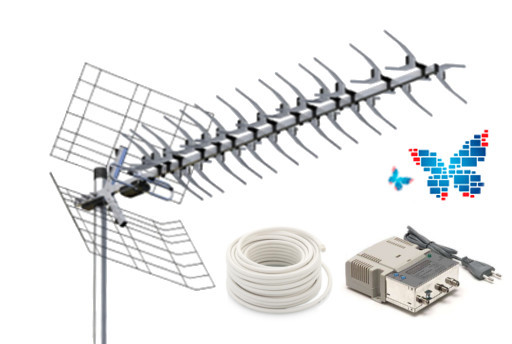 Установка с комплектом цифрового ТВ "Люкс мачта 6+" DVB-T2