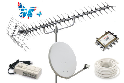 Установка с комплектом цифрового ТВ "Эфир+Спутник 6"&nbsp;DVB-T2